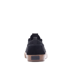 Supra Mens FLOW Black/Gum Low Top Shoes | CA-65590